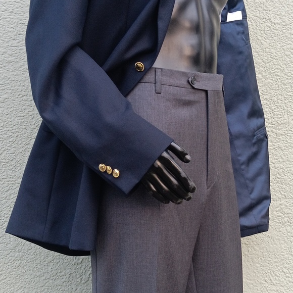 GIORGIO VALENTINI MEN'S GREY FRONT FLAT TROUSERS  W/TOLLEGNO 1900 LUXURY FABRIC - Picture 4 of 17